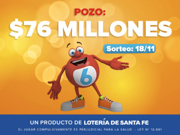  EL QUINI 6 QUEDÓ VACANTE Y LLEGÓ A LOS $76 MILLONES