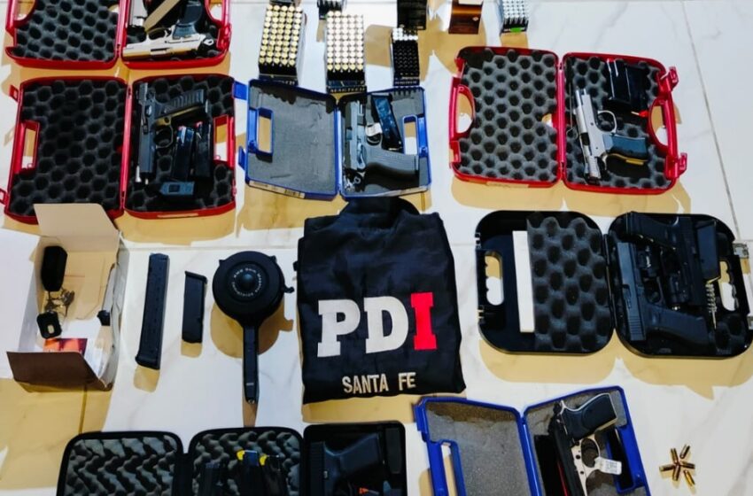  La PDI realizó allanamientos en Santa Fe y secuestró un arsenal y más de 400 cartuchos